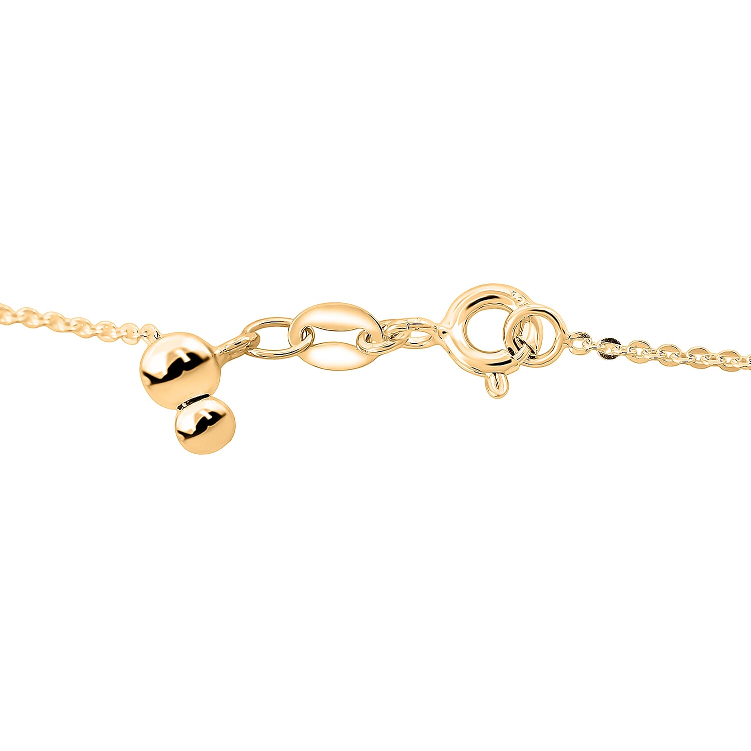 14K YG Over Sterling Silver 3 Row Station Necklace (24 Inches) (3.40 Grams)