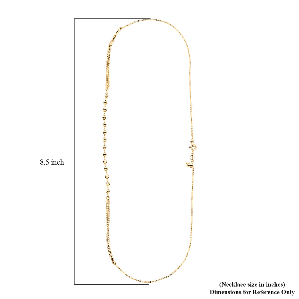 14K Yellow Gold Over Sterling Silver Beaded Link Chain Necklace 24 Inches 4 Grams image number 5