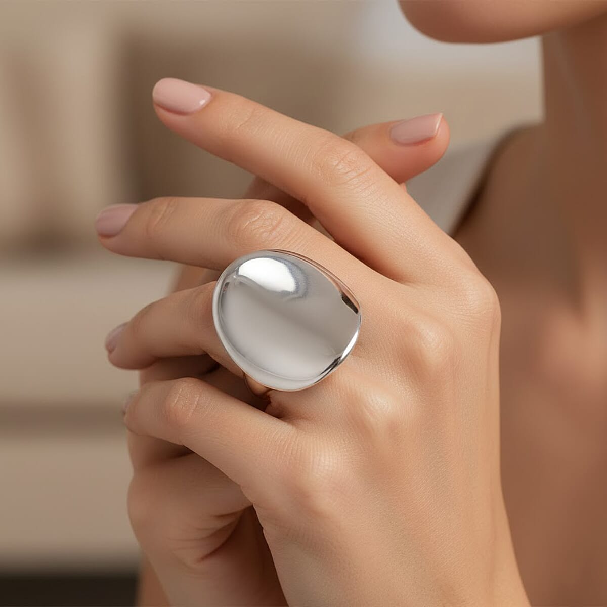 Calvin Klein Stainless Steel Undulate Ring (Size 6.0) image number 2