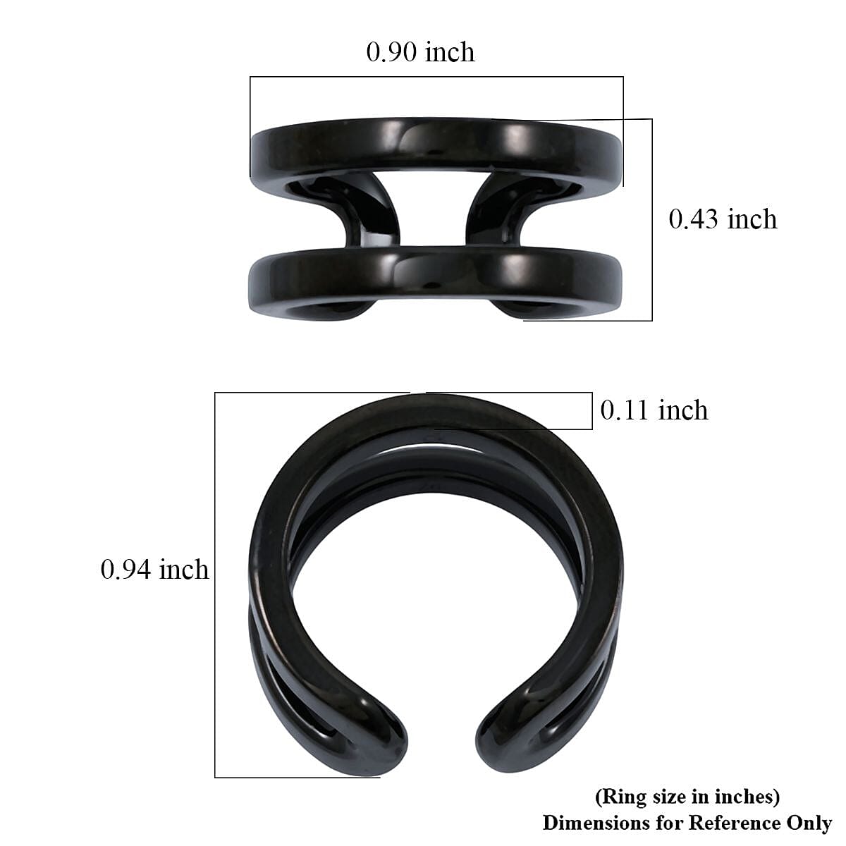 Calvin Klein ION Plated Black Stainless Steel Ring (Size 6.0) image number 4