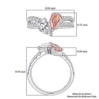Luxuriant Lab Grown Pink Diamond, Lab Grown Diamond Promise Duo Ring in 14K White Gold 2.00 ctw (Size 10.0)