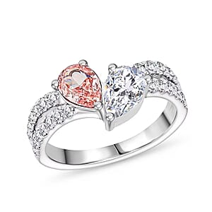 Luxuriant Lab Grown Pink Diamond and Lab Grown Diamond VS2 2.00 ctw Ring in 14K White Gold (Size 5.0) 4.10 Grams