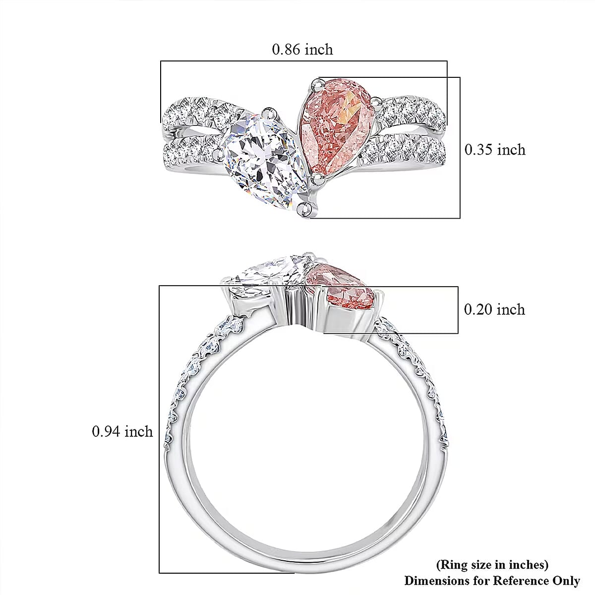 Luxuriant Lab Grown Pink Diamond and Lab Grown Diamond VS2 2.00 ctw Ring in 14K White Gold (Size 5.0) 4.10 Grams image number 6