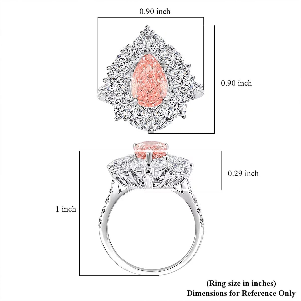 14K White Gold Luxuriant Lab Grown Pink Diamond (IR) and Lab Grown Diamond (VS2) Ring (Size 10.0) (5.05 g) 4.50 ctw image number 6