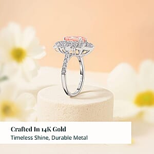 Luxuriant Lab Grown Pink Diamond, Lab Grown Diamond Blush Empress Ring in 14K White Gold 4.50 ctw (Size 7.0)