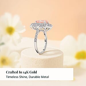 Luxuriant Lab Grown Pink Diamond, Lab Grown Diamond Blush Empress Ring in 14K White Gold 4.50 ctw (Size 8.0)