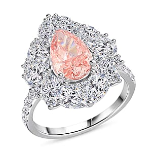 Luxuriant Lab Grown Pink Diamond and Lab Grown Diamond VS2 4.50 ctw Ring in 14K White Gold (Size 8.5) 5.05 Grams