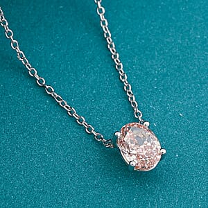 Luxuriant Lab Grown Pink Diamond (IR) VS2 1.00 ctw Necklace 16 Inches in 14K White Gold 
