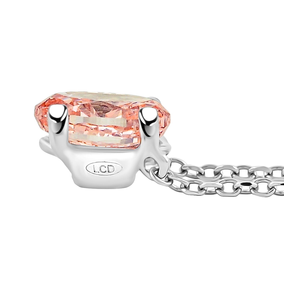 Luxuriant Lab Grown Pink Diamond (IR) VS2 1.00 ctw Necklace 16 Inches in 14K White Gold  image number 3