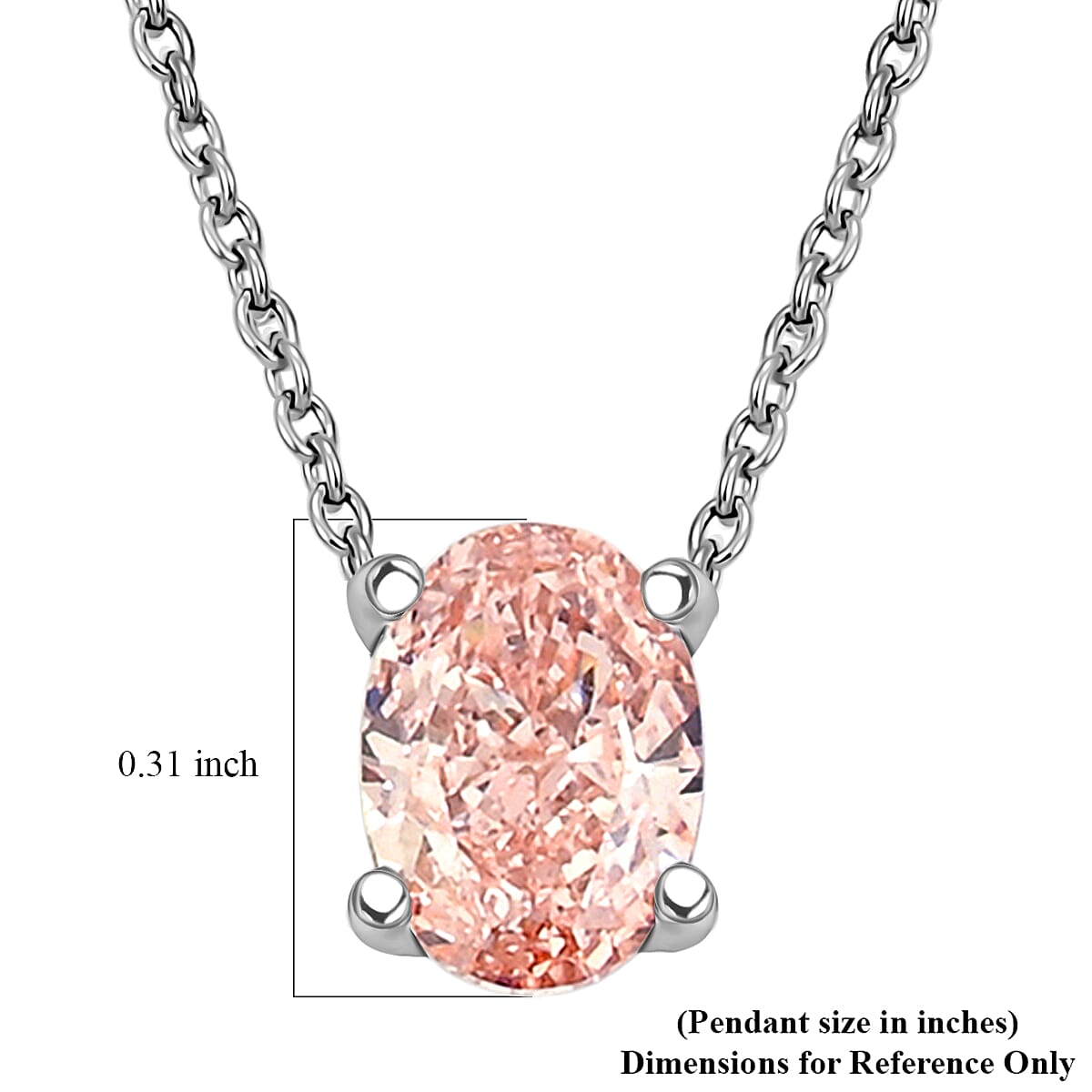 Luxuriant Lab Grown Pink Diamond (IR) VS2 1.00 ctw Necklace 16 Inches in 14K White Gold  image number 5