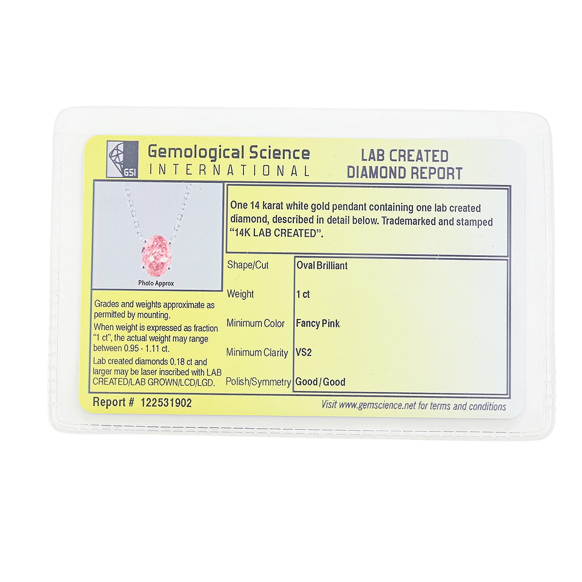 Luxuriant Lab Grown Pink Diamond (IR) VS2 1.00 ctw Necklace 16 Inches in 14K White Gold  image number 6