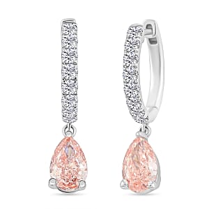 Luxuriant Lab Grown Pink Diamond (IR) and Lab Grown Diamond VS2 2.00 ctw Earrings in 14K White Gold