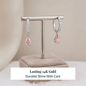 Luxuriant Lab Grown Pink Diamond (IR) and Lab Grown Diamond VS2 2.00 ctw Earrings in 14K White Gold