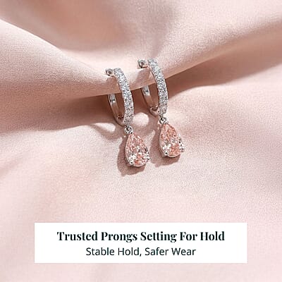 Luxuriant Lab Grown Pink Diamond (IR) and Lab Grown Diamond VS2 2.00 ctw Earrings in 14K White Gold