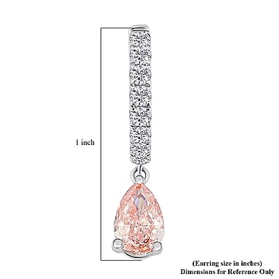 Luxuriant Lab Grown Pink Diamond (IR) and Lab Grown Diamond VS2 2.00 ctw Earrings in 14K White Gold