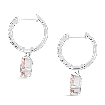 Luxuriant Lab Grown Pink Diamond (IR) and Lab Grown Diamond VS2 2.00 ctw Earrings in 14K White Gold