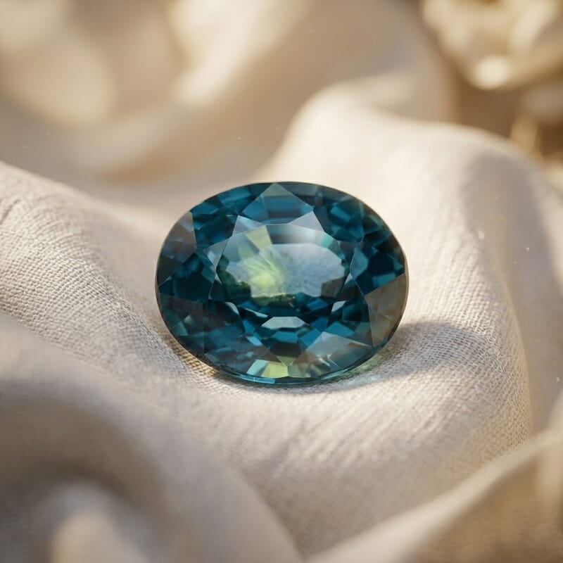 Parti Teal Sapphire (Oval Free Size) 0.70 ctw