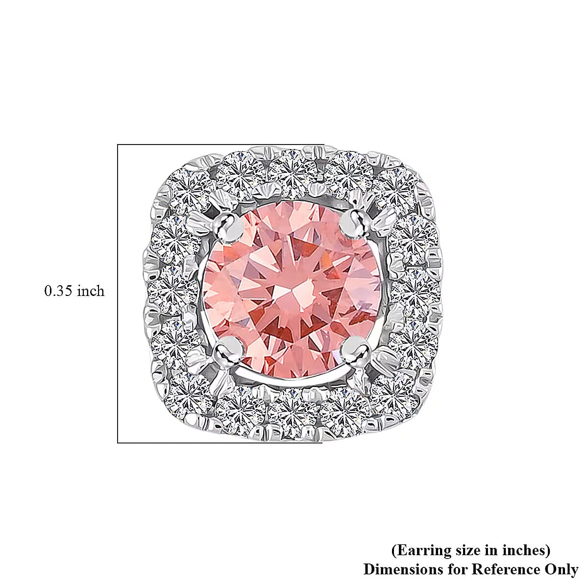 14K White Gold Luxuriant Lab Grown Pink Diamond (IR) and Lab Grown Diamond (VS-SI) Earrings 2.00 ctw image number 6