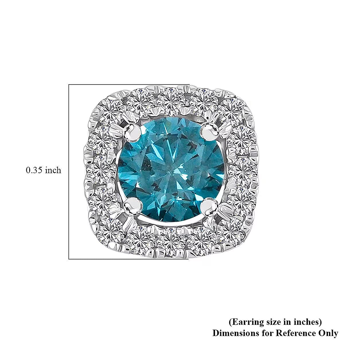 Luxuriant Lab Grown Blue Diamond (IR) and Lab Grown Diamond VS-SI 2.00 ctw Earrings in 14K White Gold image number 6