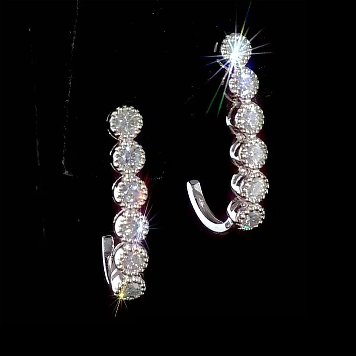 Luxuriant Lab Grown Diamond VS-SI 0.75 ctw Hoop Earrings in Sterling Silver image number 0