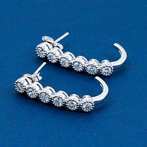 Luxuriant Lab Grown Diamond VS-SI 0.75 ctw Hoop Earrings in Sterling Silver