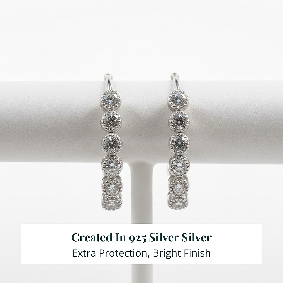 Luxuriant Lab Grown Diamond VS-SI 0.75 ctw Hoop Earrings in Sterling Silver image number 2