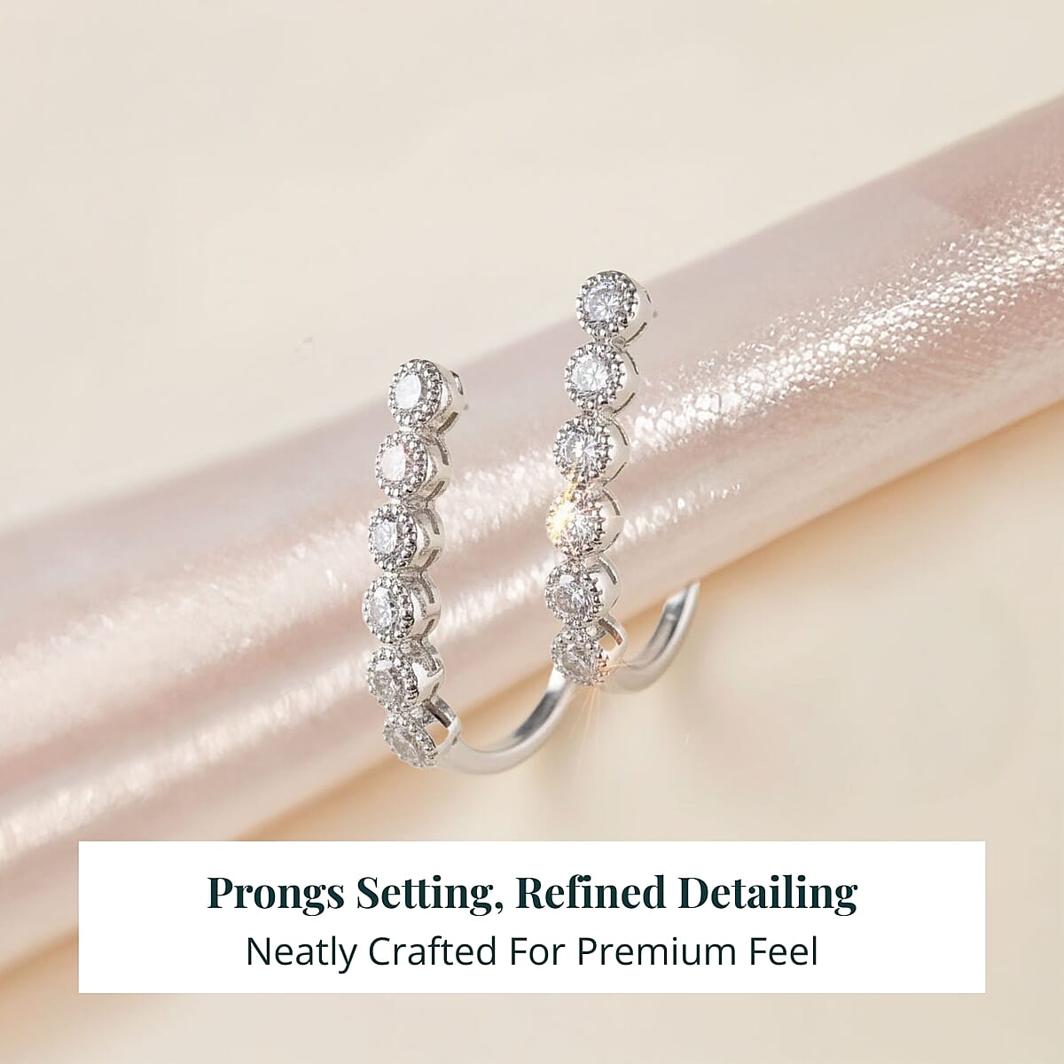 Luxuriant Lab Grown Diamond VS-SI 0.75 ctw Hoop Earrings in Sterling Silver image number 4