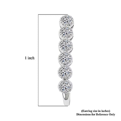 Luxuriant Lab Grown Diamond VS-SI 0.75 ctw Hoop Earrings in Sterling Silver