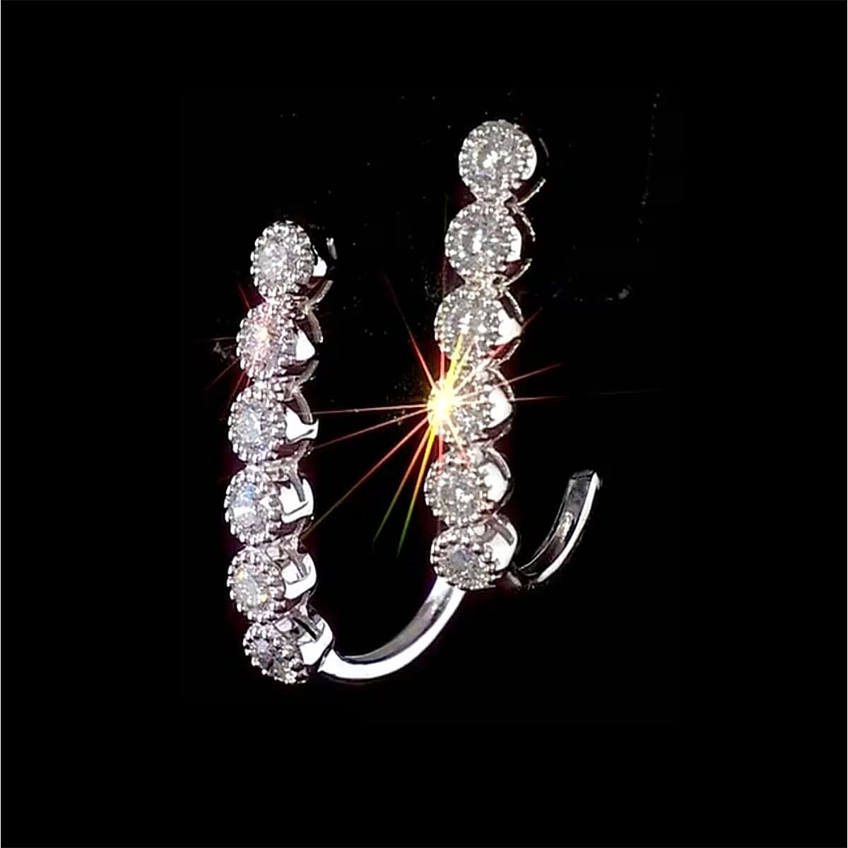 Luxuriant Lab Grown Diamond VS-SI 0.75 ctw Hoop Earrings in Sterling Silver image number 6
