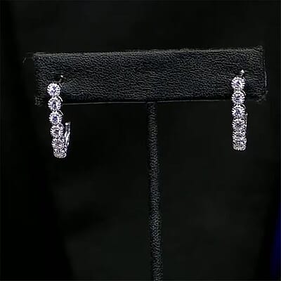 Luxuriant Lab Grown Diamond VS-SI 0.75 ctw Hoop Earrings in Sterling Silver