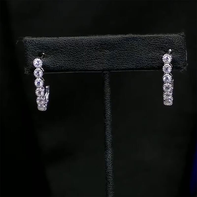 Luxuriant Lab Grown Diamond VS-SI 0.75 ctw Hoop Earrings in Sterling Silver