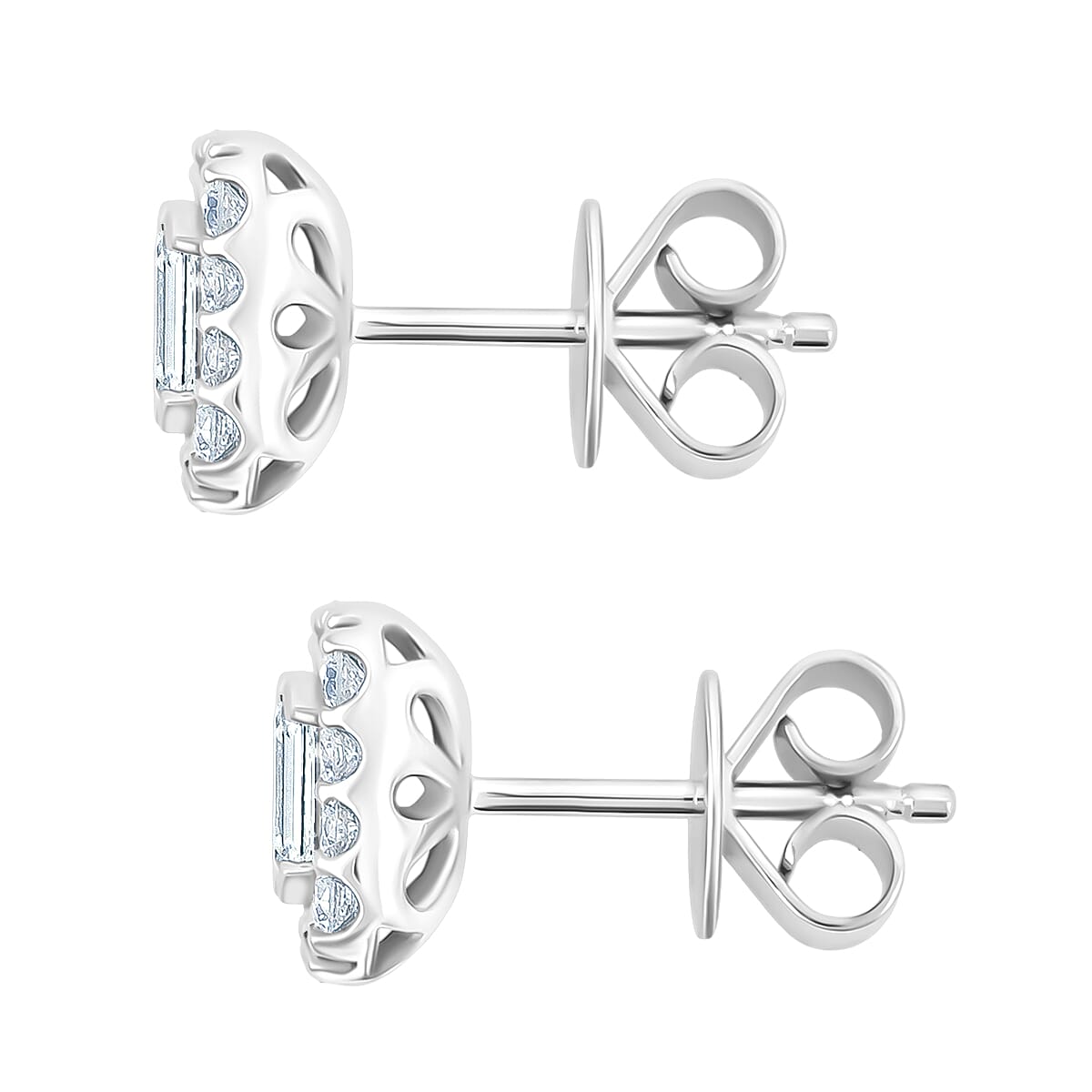 Modani White Diamond F VVS2 1.00 ctw Earrings in 14K White Gold image number 3