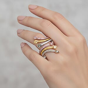 Modani Closeout 14K Tri-Color Gold Multi Color Diamond (SI) Ring (Size 6.0) (4.65 g) 1.23 ctw