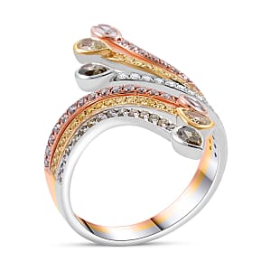 Modani Closeout 14K Tri-Color Gold Multi Color Diamond (SI) Ring (Size 6.0) (4.65 g) 1.23 ctw
