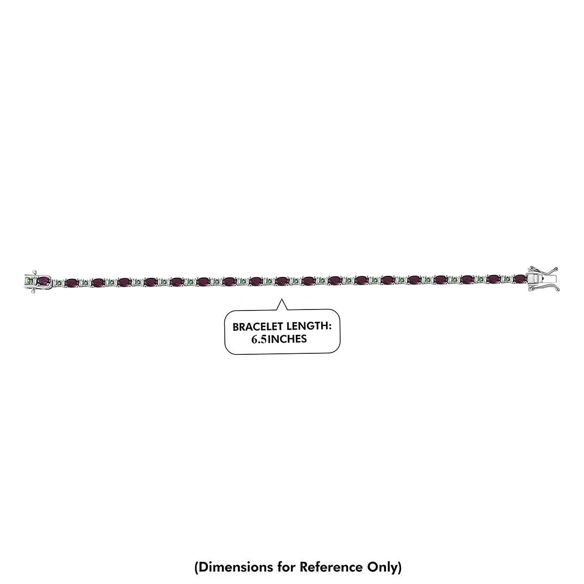 D'Joy Premium Radiant Ember Garnet and Multi Gemstone 6.15 ctw Garden Link Bracelet in Rhodium Over Sterling Silver (6.50 In) image number 4