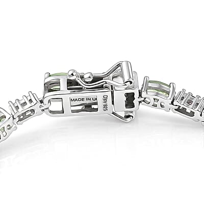 D'Joy Tsavorite Garnet and Multi Gemstone 5.75 ctw Garden Link Bracelet in Rhodium Over Sterling Silver (7.25 In)