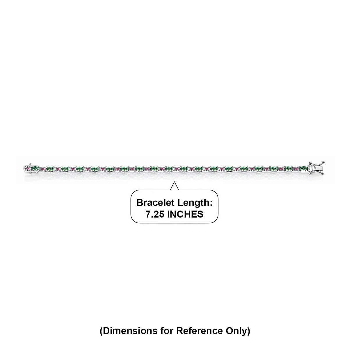 D'Joy Tsavorite Garnet and Multi Gemstone 5.75 ctw Bracelet in Rhodium Over Sterling Silver (7.25 In) image number 4