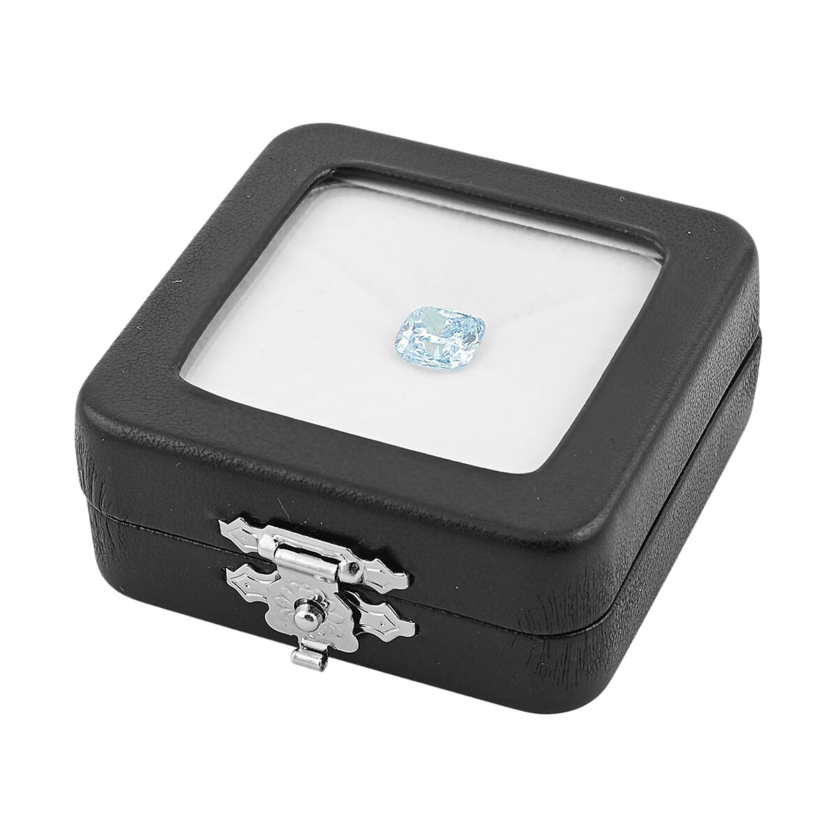 Cheryl Pick Luxuriant Lab Grown Blue Diamond (Square) (SI1) (IR) 3.00 ctw image number 3