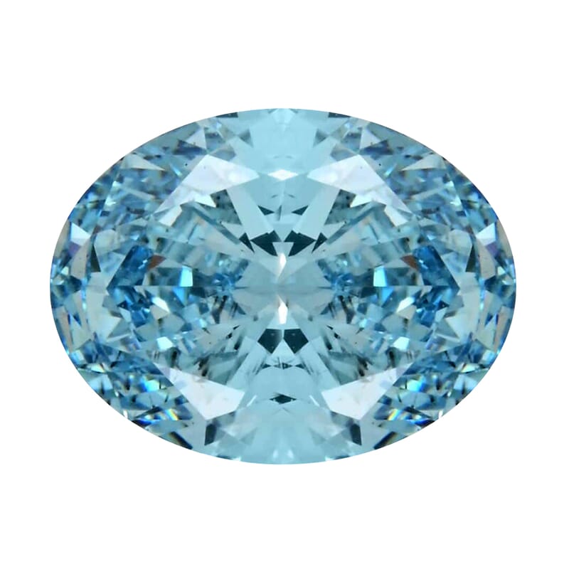 Luxuriant Lab Grown Blue Diamond (Oval) (VS2) (IR) 3.00 ctw