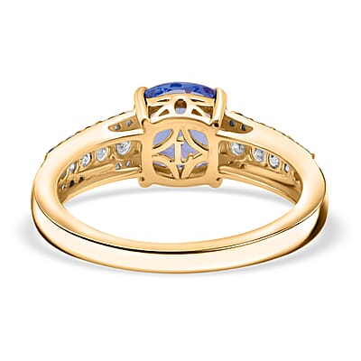 Tanzanite, Lab Grown Diamond Ring in 10K Yellow Gold 2.35 ctw (Size 8.0)