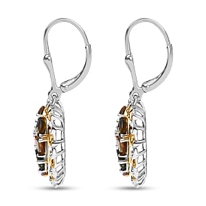 D'Joy Multi-Tourmaline Earrings in 18K Vermeil YG and Rhodium Over Sterling Silver 3.50 ctw
