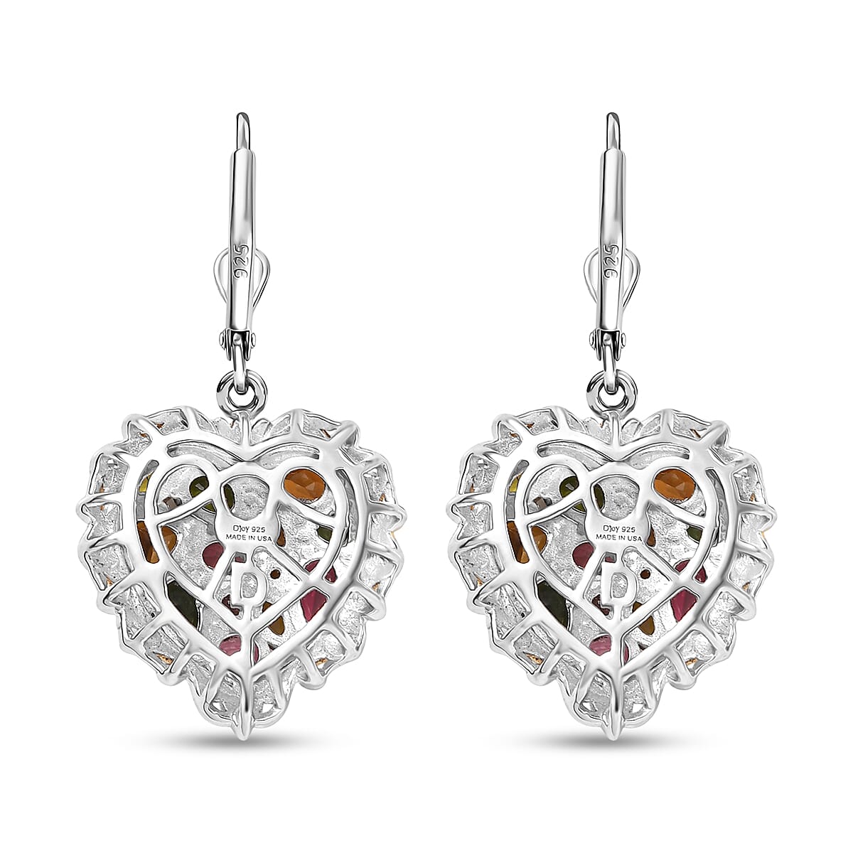D'Joy Premium Multi-Tourmaline 3.50 ctw Earrings in 18K Vermeil YG and Rhodium Over Sterling Silver image number 4