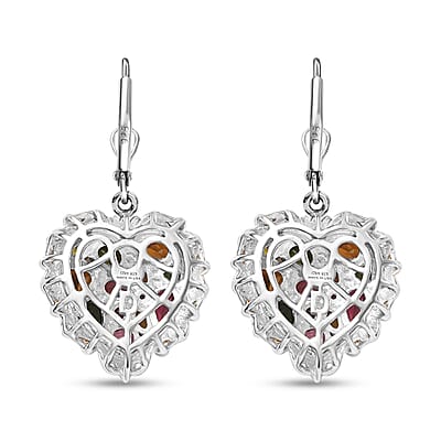 D'Joy Multi-Tourmaline Earrings in 18K Vermeil YG and Rhodium Over Sterling Silver 3.50 ctw