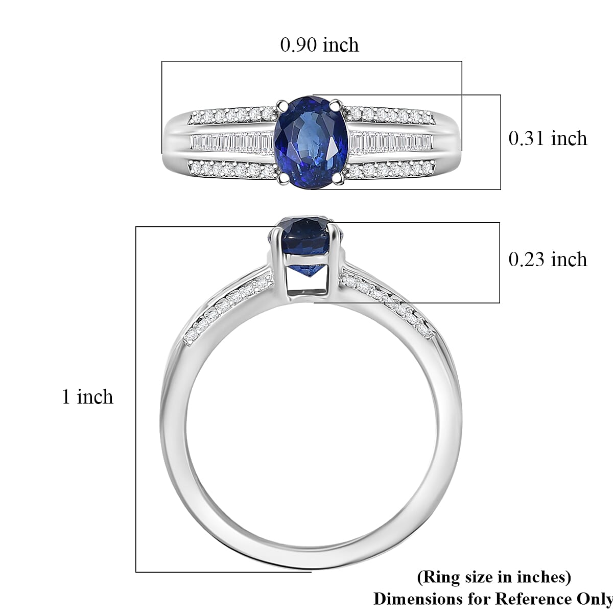 Rhapsody AAAA Ceylon Blue Sapphire and Diamond E-F VS 1.60 ctw Crown Line Ring in 950 Platinum (Size 7.0) 6.25 Grams image number 5