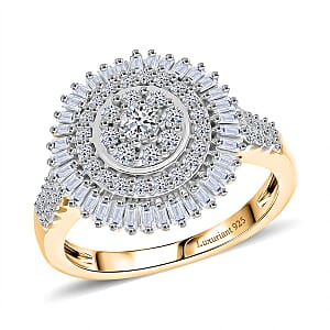 Luxuriant Lab Grown Diamond G-H SI 1.00 ctw Ring in 18K Vermeil Yellow Gold Over Sterling Silver (Size 8.0)