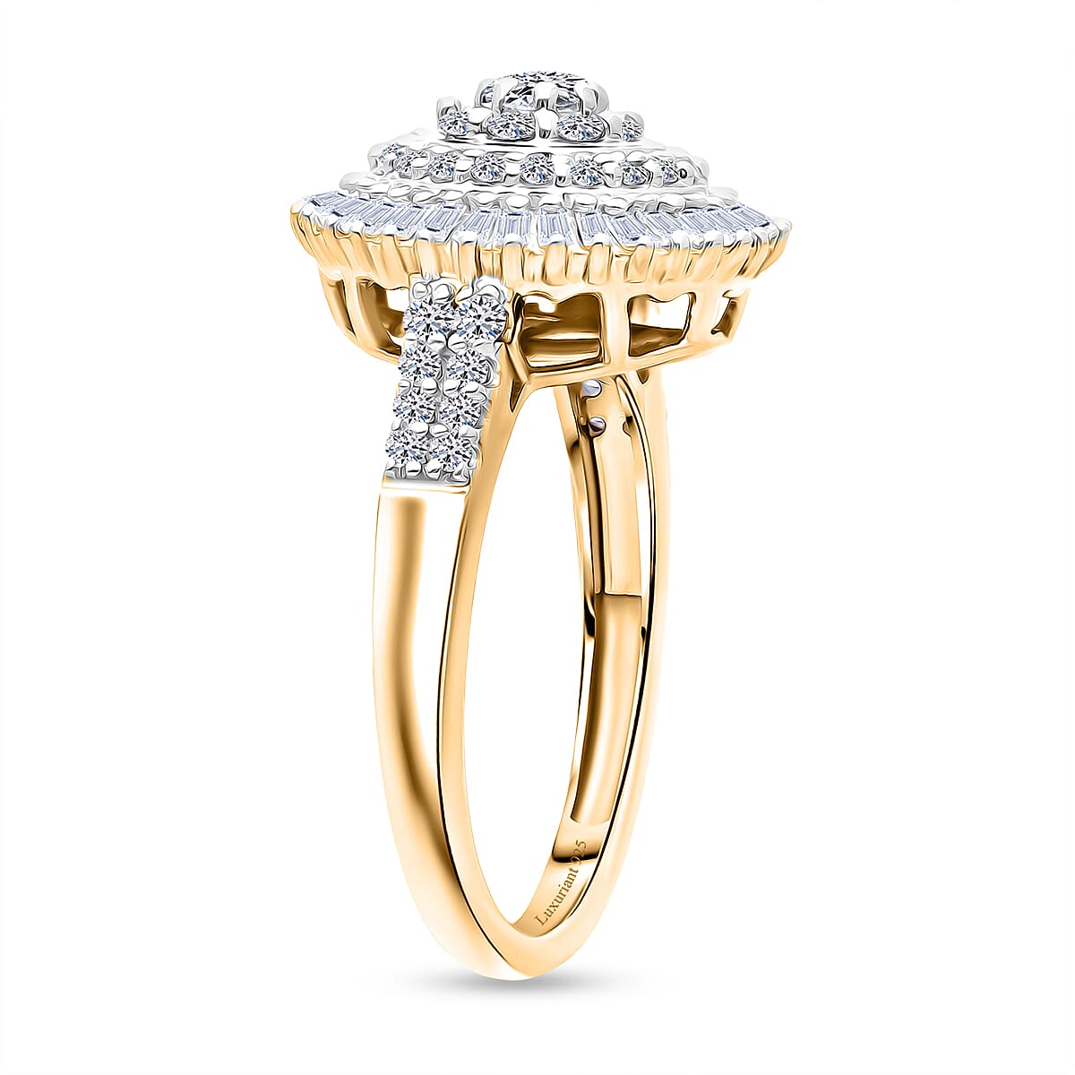 Luxuriant Lab Grown Diamond G-H SI 1.00 ctw Ring in 18K Vermeil Yellow Gold Over Sterling Silver (Size 8.0) image number 3