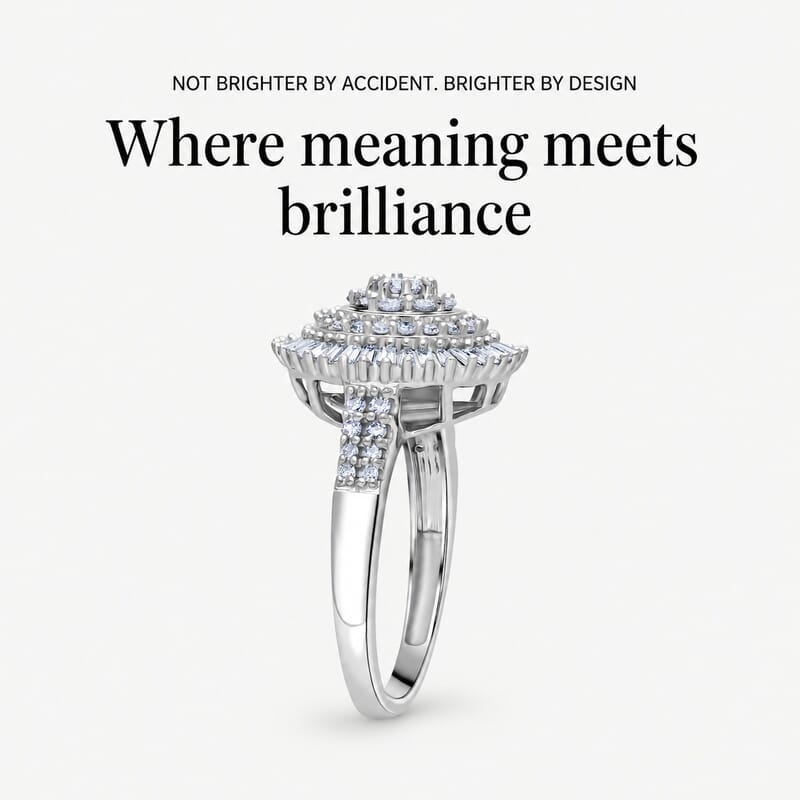 Luxuriant Lab Grown Diamond G-H SI 1.00 ctw Sunburst Halo Ring in Rhodium Over Sterling Silver (Size 10.0)