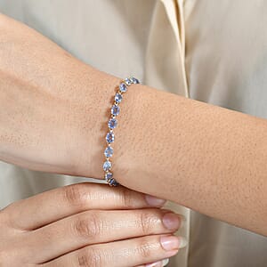 Luxoro AAA Ceylon Blue Sapphire Tennis Bracelet in 10K Yellow Gold 10.50 ctw (7.25 Inches)