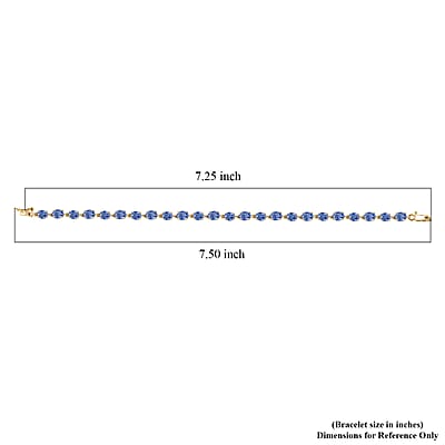 Luxoro AAA Ceylon Blue Sapphire Tennis Bracelet in 10K Yellow Gold 10.50 ctw (7.25 Inches)