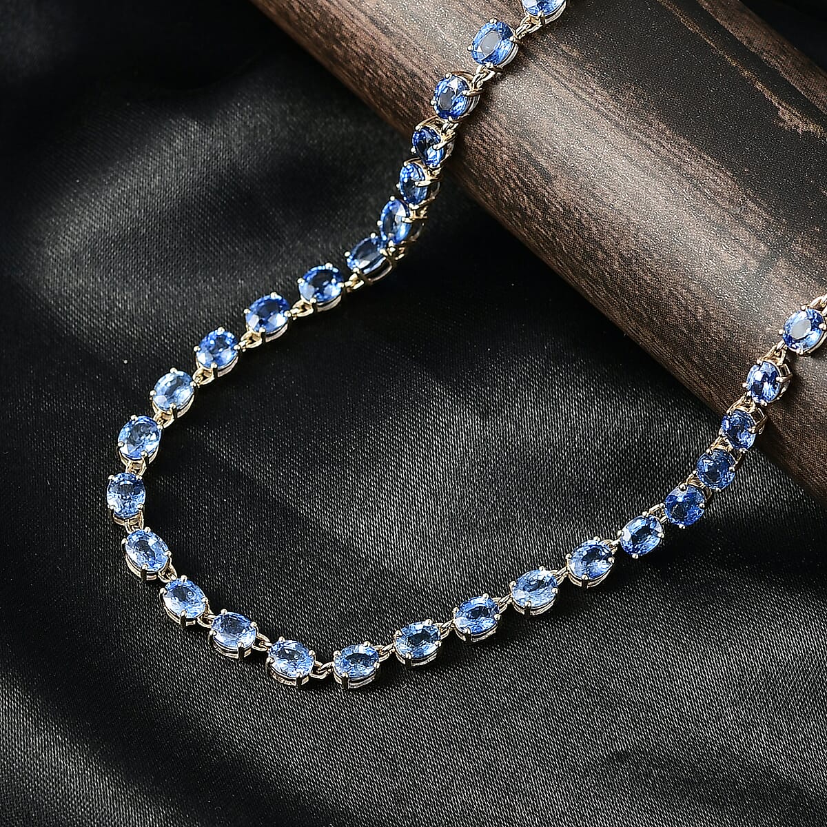 Luxoro AAA Ceylon Blue Sapphire 25.40 ctw Majesty Tennis Necklace in 10K White Gold 10.70 Grams 18 Inches (Del. in 10-15 Days) image number 1